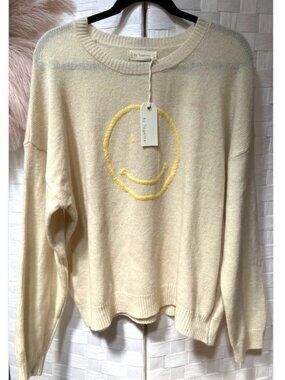 NWT By Together *Repair* Smiley Face Wool Sweater Size L